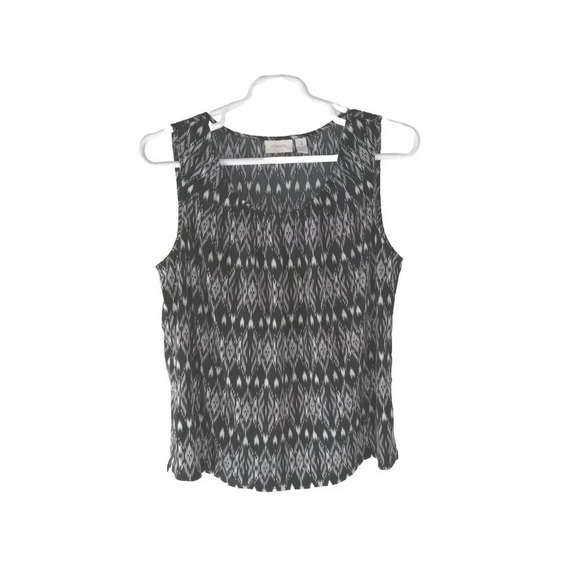 Chico's Tops - Chico's  Women's Tank Geometric Black White Sleeveless Lightweight Top size 3